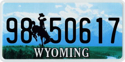 WY license plate 9850617