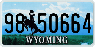 WY license plate 9850664