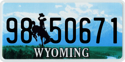 WY license plate 9850671