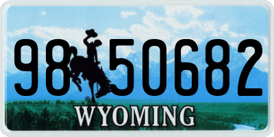 WY license plate 9850682