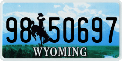 WY license plate 9850697