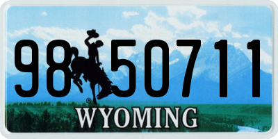 WY license plate 9850711