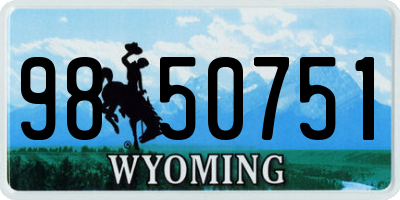 WY license plate 9850751