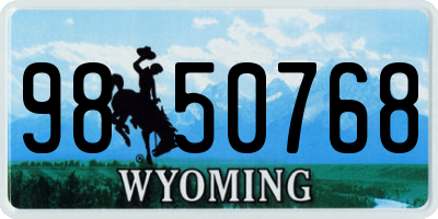 WY license plate 9850768