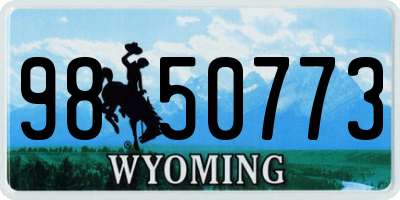 WY license plate 9850773