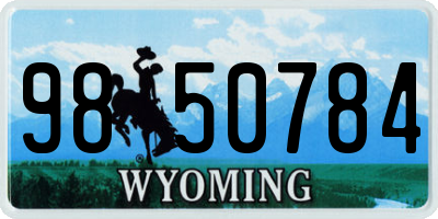 WY license plate 9850784