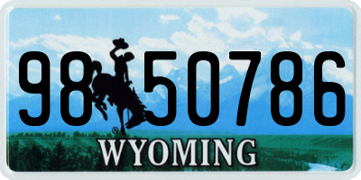 WY license plate 9850786
