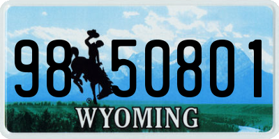 WY license plate 9850801
