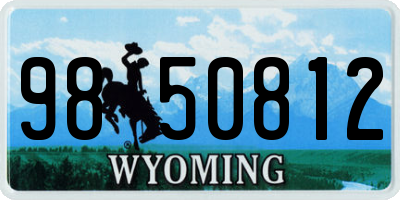 WY license plate 9850812