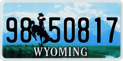WY license plate 9850817