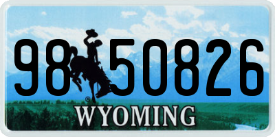 WY license plate 9850826