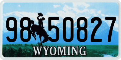 WY license plate 9850827