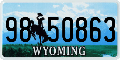 WY license plate 9850863