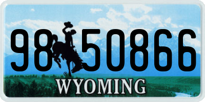 WY license plate 9850866
