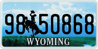 WY license plate 9850868