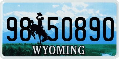 WY license plate 9850890