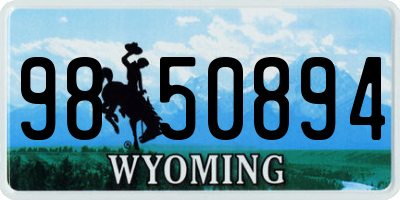 WY license plate 9850894