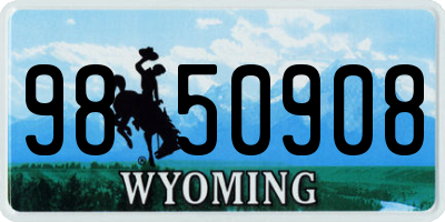WY license plate 9850908