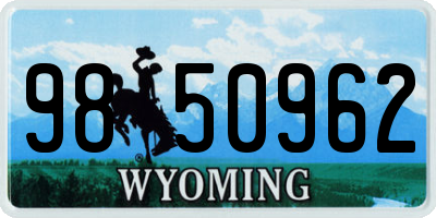 WY license plate 9850962