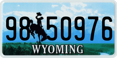 WY license plate 9850976