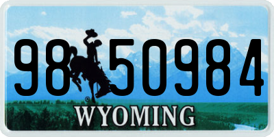 WY license plate 9850984