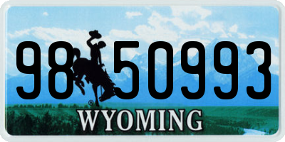 WY license plate 9850993