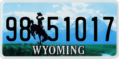 WY license plate 9851017