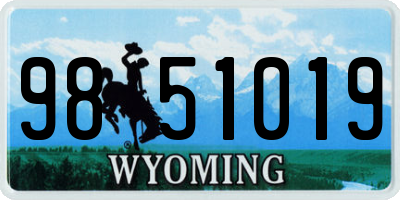 WY license plate 9851019