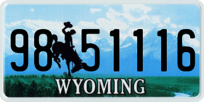 WY license plate 9851116
