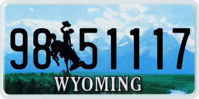 WY license plate 9851117