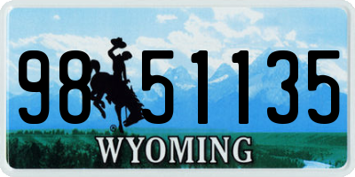 WY license plate 9851135
