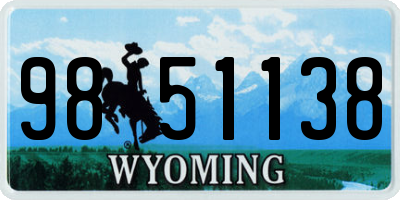 WY license plate 9851138