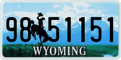 WY license plate 9851151