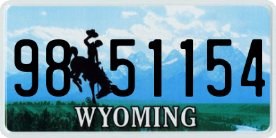 WY license plate 9851154