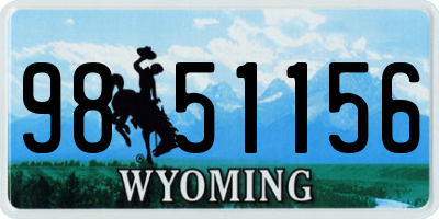 WY license plate 9851156