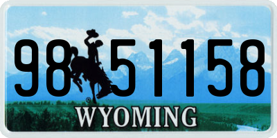 WY license plate 9851158