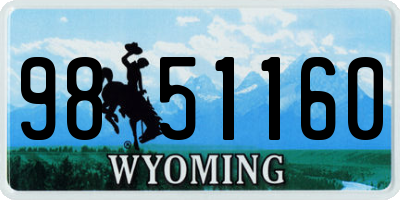 WY license plate 9851160