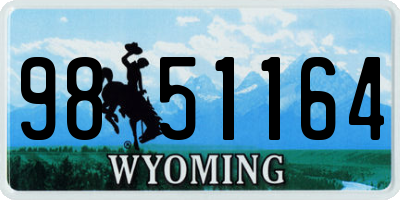 WY license plate 9851164