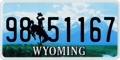 WY license plate 9851167