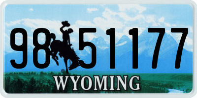 WY license plate 9851177