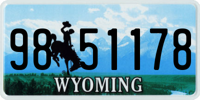 WY license plate 9851178