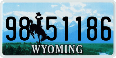 WY license plate 9851186