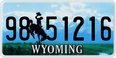 WY license plate 9851216