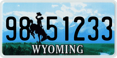 WY license plate 9851233