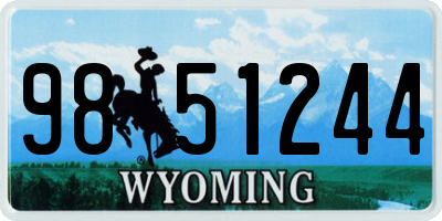 WY license plate 9851244