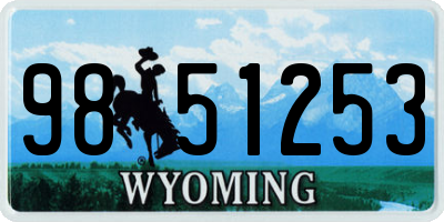 WY license plate 9851253