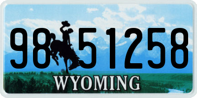 WY license plate 9851258