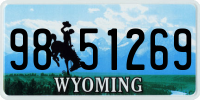 WY license plate 9851269