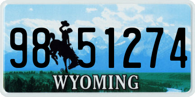 WY license plate 9851274