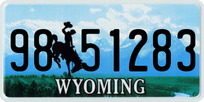 WY license plate 9851283